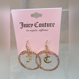Juicy Couture J C Pink and Gold Earrings